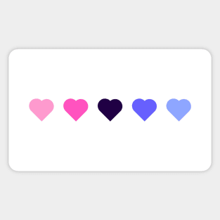 Bi+ Hearts Omnisexual Flag (Solid) Sticker